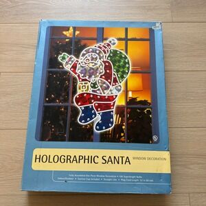 Vintage Holographic Santa Window Decoration 100 Lights Indoor Outdoor